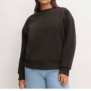 NWT Everlane Sherpa black sweatshirt size S